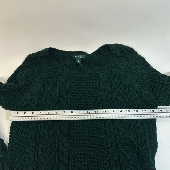 Lauren Ralph Lauren Women’s XL Green Cable Knit Sweater - Picture 4 of 6